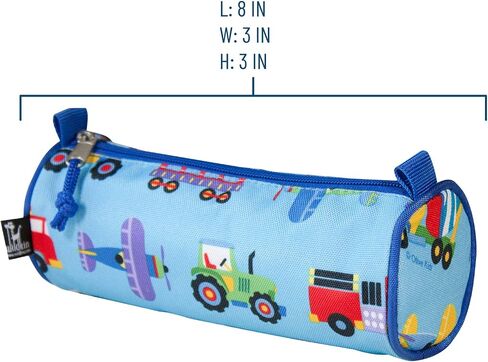 Wildkin Kids Zippered Pencil Case for Boys and Girls, Perfect for Packing School Supplies and Travel,600-Denier Polyester Pencil Cases Measures 8x3x3 Inches (Trains Planes & Trucks) in Saudi Arabia