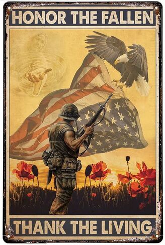 Vintage U.S Army Veteran Tin Sign for Home Garage Man Cave Shed Office Military Room Living Room Coffee Bar Wall Decor Retro Poster Plaque Military Fan Gift 8x12 inch in Saudi Arabia