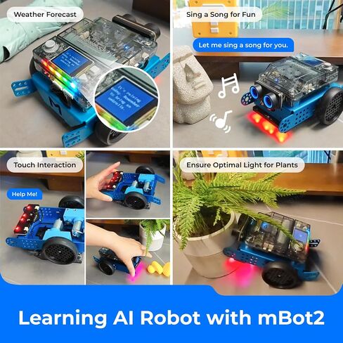 Makeblock mBot2 Rover Robotics Kit, Interactive Emo Robot for Coding Learning and Outdoor Play, Remote Control Coding Robot for Kids 8-12 and up, STEM Educational Building Toys Gifts for Kids in Kuwait