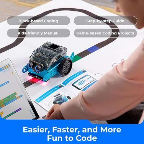 Makeblock mBot2 Rover Robotics Kit, Interactive Emo Robot for Coding Learning and Outdoor Play, Remote Control Coding Robot for Kids 8-12 and up, STEM Educational Building Toys Gifts for Kids in Kuwait