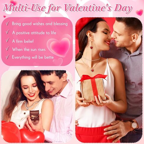 48 Pcs Heart Rhinestone Charms Alloy Valentine Heart Charms Pendants for Jewelry Making Crystal Dangle for Valentines DIY Crafts(Red, Rose Gold, Hot Pink,16 mm) in Kuwait