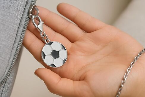 Sportybella Soccer Clip on Charm, Zipper Pull, Purse/Lanyard/Case/Bracelet Charm, Soccer Charms for DIY Jewelry Making Gifts for Soccer Players (Black and White) in Kuwait
