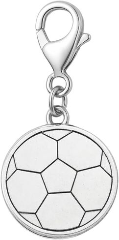 Sportybella Soccer Clip on Charm, Zipper Pull, Purse/Lanyard/Case/Bracelet Charm, Soccer Charms for DIY Jewelry Making Gifts for Soccer Players (Black and White) in Kuwait