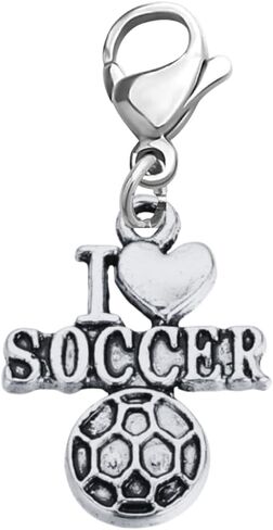 Sportybella Soccer Clip on Charm, Zipper Pull, Purse/Lanyard/Case/Bracelet Charm, Soccer Charms for DIY Jewelry Making Gifts for Soccer Players (Black and White) in Kuwait