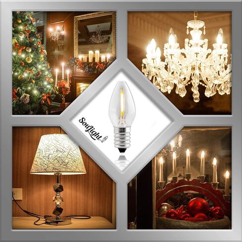 LED Night Light Bulb – C7 E12 LED Bulbs – Candelabra Light Bulbs, 1 Watt Equivalent 10W Incandescent Bulb, Warm White 2700K, Window Candles & Chandeliers Replacement Bulb, 8 Pack in Kuwait