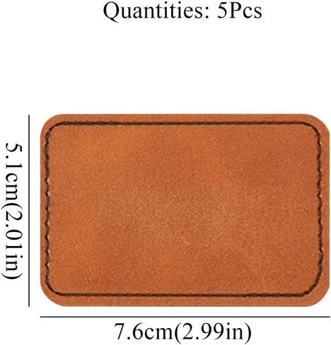 بقعة جلدية فارغة Dohia مع مستطيل لاصق Lasable Lashable Leatherette Patch Rustic Leatherette Paux Leather Patches for Hats Fabric Fabric Sew Sew Laser Supplies D1-Kbpb ( in Saudi Arabia