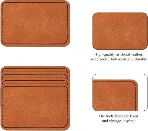 بقعة جلدية فارغة Dohia مع مستطيل لاصق Lasable Lashable Leatherette Patch Rustic Leatherette Paux Leather Patches for Hats Fabric Fabric Sew Sew Laser Supplies D1-Kbpb ( in Saudi Arabia