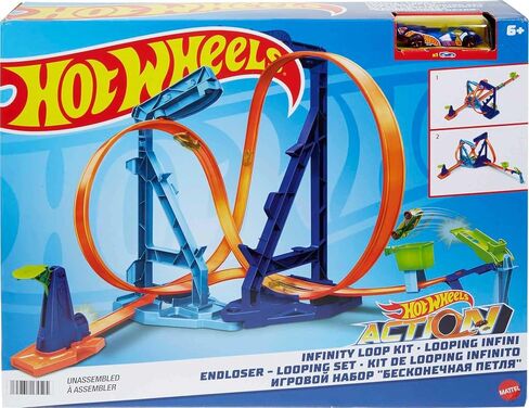 Hot Wheels Toy Car Track Set, Infinity Loop Kit Playset with 1:64 Scale Car, 2 Ways to Play, Stunt & Jumps in Kuwait