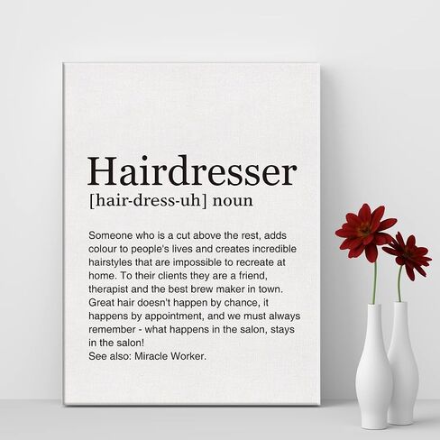 LEXSIVO Hair Salon Print Canvas Wall Art Beauty Salon Decor Welcome to Your Therapy Session Hair Therapy Painting 12x15 Canvas Poster Framed Ready to Hang Artwork Hairstylist Gift in Kuwait