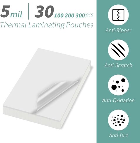 5 mil Thermal Laminating Sheets 30 Packs, 9" x 11.5" Clear Laminating Pouches Holds 8.5 x 11 Inch Sheet, Letter Size Lamination Paper for Laminator - Rounded Corner in Saudi Arabia