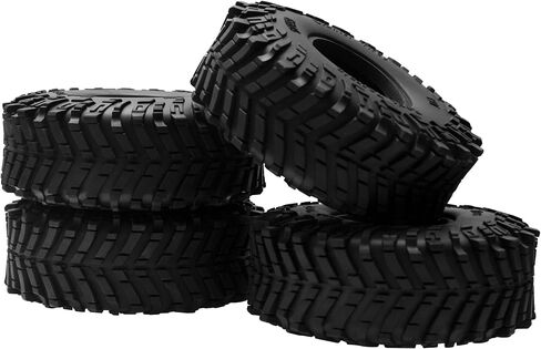ShareGoo 4Pcs RC 1.9 Crawler Tires 1.9inch Rubber Tire 120x44mm w/Foam Inserts Compatible with Axial SCX10 II III Traxxas TRX4 Redcat Gen8 Gen7 1/10 RC Crawler Car (Style 2) in Saudi Arabia
