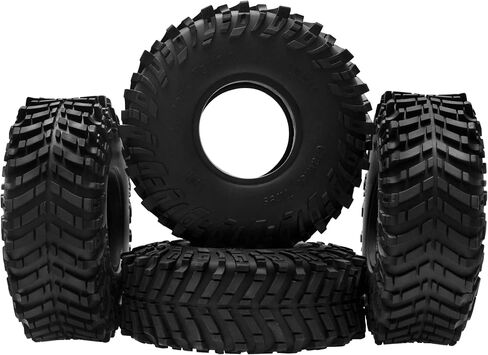 ShareGoo 4Pcs RC 1.9 Crawler Tires 1.9inch Rubber Tire 120x44mm w/Foam Inserts Compatible with Axial SCX10 II III Traxxas TRX4 Redcat Gen8 Gen7 1/10 RC Crawler Car (Style 2) in Saudi Arabia