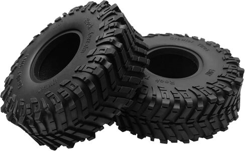 ShareGoo 4Pcs RC 1.9 Crawler Tires 1.9inch Rubber Tire 120x44mm w/Foam Inserts Compatible with Axial SCX10 II III Traxxas TRX4 Redcat Gen8 Gen7 1/10 RC Crawler Car (Style 2) in Saudi Arabia