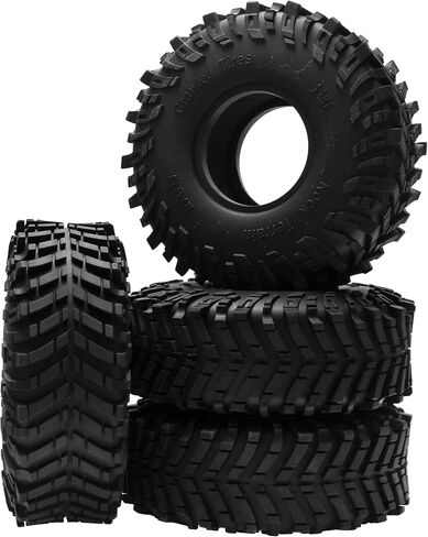 ShareGoo 4Pcs RC 1.9 Crawler Tires 1.9inch Rubber Tire 120x44mm w/Foam Inserts Compatible with Axial SCX10 II III Traxxas TRX4 Redcat Gen8 Gen7 1/10 RC Crawler Car (Style 2) in Saudi Arabia