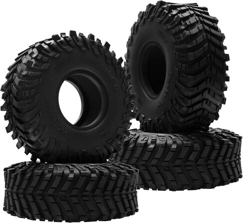 ShareGoo 4Pcs RC 1.9 Crawler Tires 1.9inch Rubber Tire 120x44mm w/Foam Inserts Compatible with Axial SCX10 II III Traxxas TRX4 Redcat Gen8 Gen7 1/10 RC Crawler Car (Style 2) in Saudi Arabia
