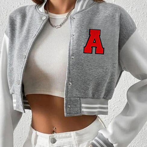 1 PCS 4.0" Red Chenille Letter Patch with Black Edge, Iron on Patches for Hats Clothes Bags Backpacks Jeans Jackets, Initial Patches Large Varsity Letter. (Letter A) in Saudi Arabia