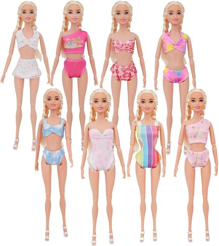 8 Sets Fashion 11.5 Inch Doll Bikini Swimsuits Swimwear Set Clothes Outfit for 11.5 inch Girl Dolls Beach Accessories (Bikini) in Saudi Arabia