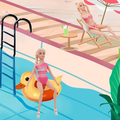 8 Sets Fashion 11.5 Inch Doll Bikini Swimsuits Swimwear Set Clothes Outfit for 11.5 inch Girl Dolls Beach Accessories (Bikini) in Saudi Arabia
