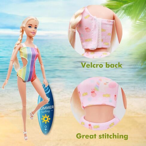 8 Sets Fashion 11.5 Inch Doll Bikini Swimsuits Swimwear Set Clothes Outfit for 11.5 inch Girl Dolls Beach Accessories (Bikini) in Saudi Arabia