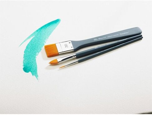 Winsor & Newton Foundation Synthetic Acrylic Brush Set, Long Handle, Round Filbert & Flat, 6 Pack in Saudi Arabia