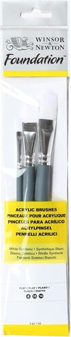 Winsor & Newton Foundation Synthetic Acrylic Brush Set, Long Handle, Round Filbert & Flat, 6 Pack in Saudi Arabia