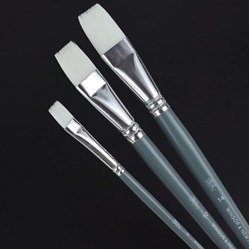 Winsor & Newton Foundation Synthetic Acrylic Brush Set, Long Handle, Round Filbert & Flat, 6 Pack in Saudi Arabia