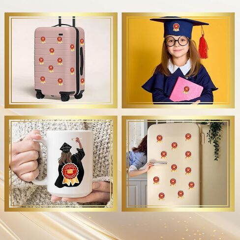 Lucleag 200 PCS Graduation Stickers for Envelopes, Blue Gold Class of 2025 Graduation Badge Shape Graduations Stickers for Grad Envelopes Seals Gift Boxes Candy Bags Greeting Cards in Saudi Arabia