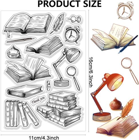 Chgcraft Scrapbooking Clear Stamps House Book Stamps World Book Day Silicone Clear Stamp Seals for DIY Scrapbooking Photo Decoration ، 4.3x6.3inch in Kuwait