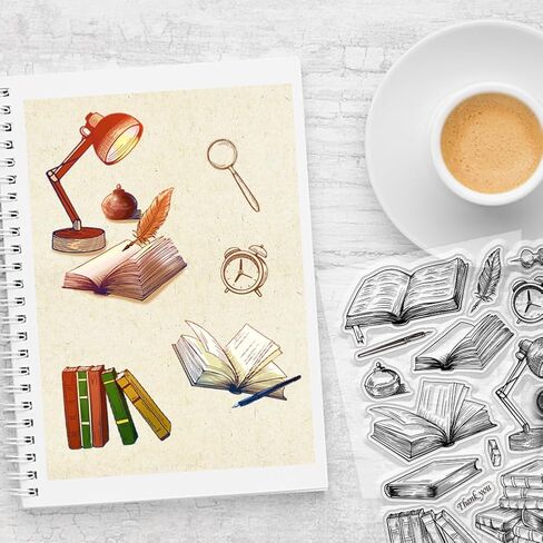 Chgcraft Scrapbooking Clear Stamps House Book Stamps World Book Day Silicone Clear Stamp Seals for DIY Scrapbooking Photo Decoration ، 4.3x6.3inch in Kuwait
