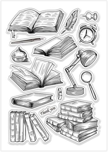 Chgcraft Scrapbooking Clear Stamps House Book Stamps World Book Day Silicone Clear Stamp Seals for DIY Scrapbooking Photo Decoration ، 4.3x6.3inch in Kuwait