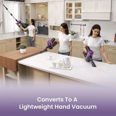 Gevi Cordless Carpet Vacuum Cleaner for Home, Ultra Long Battery Life Stick Vacuum with Bendable Wand, 100,000RPM Deap Clean Vacuum for Hardwood Floor, Carpet & Pet Hair in Saudi Arabia