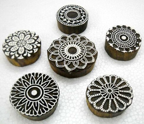 Wholesale Lot of 10 Classic Designs Wooden Block Stamps/ Tattoo/ Indian Textile Printing Blocks in Kuwait