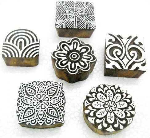 Wholesale Lot of 10 Classic Designs Wooden Block Stamps/ Tattoo/ Indian Textile Printing Blocks in Kuwait