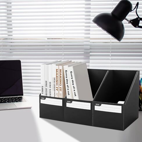 مجلة ملفات مجلة بلاستيكية Lemical Box Organizer Box 3 Pack Magazine Magazine Box قابلة للطي منظم المكتب المكتبي القابل للطي مع ملصقات لمكتب المكتب المنزلي (القهوة ، الكاكي ، أورانج) in Kuwait