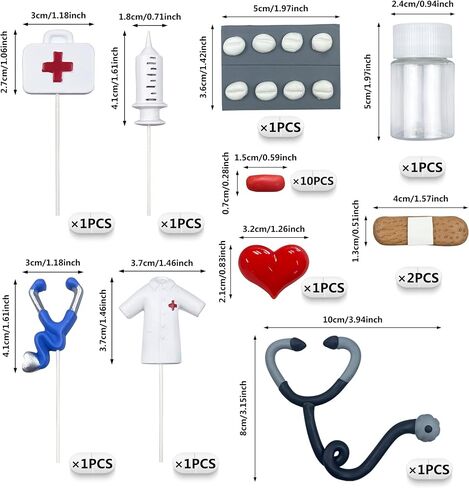 19 PCS Nurse Cake Topper Nursing Cupcake Toppers Nurse Graduation Cake Decorations for Nursing Doctor Graduation Party Supplies in Saudi Arabia