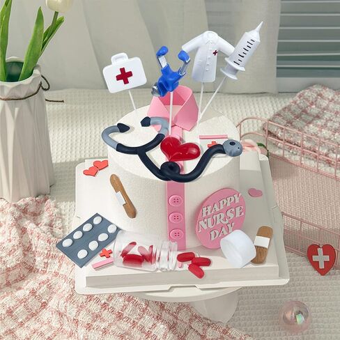 19 PCS Nurse Cake Topper Nursing Cupcake Toppers Nurse Graduation Cake Decorations for Nursing Doctor Graduation Party Supplies in Saudi Arabia