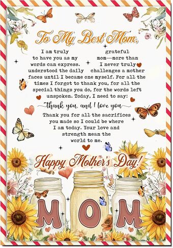 Mother's Day Card from Daughter, 5x7 Inches Greeting Cards, Includes Seal and Envelope, Sentimental Thank You Card for Mom, Unique Mothers Day Appreciation Cards in Kuwait