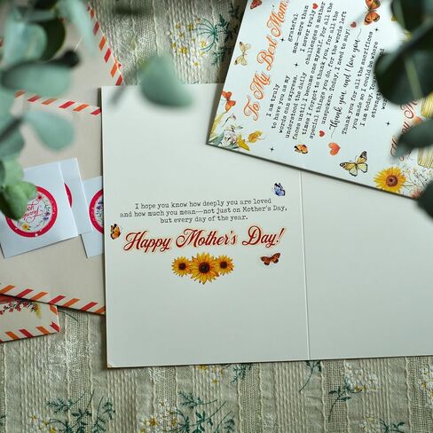 Mother's Day Card from Daughter, 5x7 Inches Greeting Cards, Includes Seal and Envelope, Sentimental Thank You Card for Mom, Unique Mothers Day Appreciation Cards in Kuwait