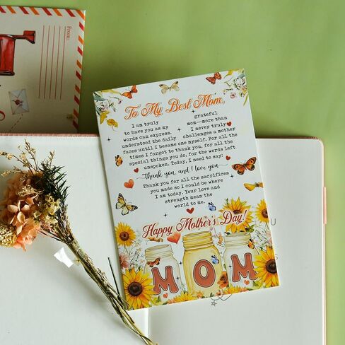Mother's Day Card from Daughter, 5x7 Inches Greeting Cards, Includes Seal and Envelope, Sentimental Thank You Card for Mom, Unique Mothers Day Appreciation Cards in Kuwait