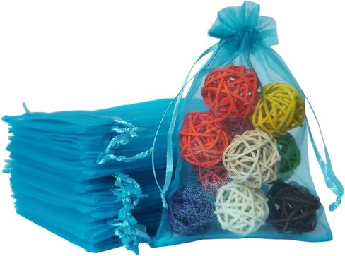 100 PCS urshsa carmstring gift facs 5 × 7 بوصة العاج للمجوهرات ، الحلوى ، البطاقة ، عملة ، وقماش شفاف شفاف الشبكة الواحد كيس لدش الطفل ، عيد الميلاد ، تفضل الحفلات ، دش الزفاف ، عيد ميلاد 40 ، حفل زفاف in Kuwait