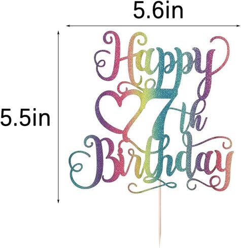 Color Flash Happy 7th Birthday Cake Topper for Boys and Girls - Children's Party Cake Decorations - Hello Cake Topper - Birthday Party Decorations in Saudi Arabia