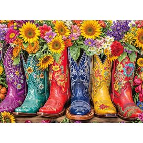 Jigsaw Puzzles for Adults 1000 Piece Puzzle for Adults 1000 Pieces Puzzle 1000 Pieces-Flower Boots