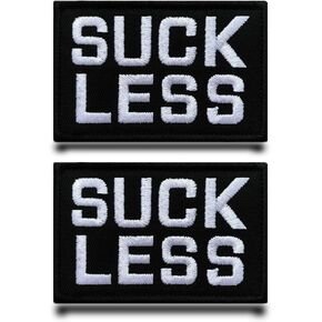 2 PCS "SUCK LESS" تفاؤل Function Flag Patch Patch Emblemed Fortener Hook & Loop Thebique Thectical Catches for Backpacks و Beals و Caps و Stake
