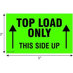 Kenco 3" X 5" Top Load Only This Side Up Fluorescent Shipping Label Stickers -500 Permanent Adhesive Labels Per Roll