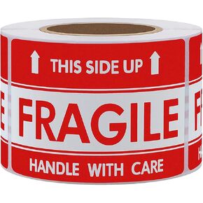 2x3 inch This Side Up Stickers for Shipping Moving Packing Business Glass Warning Fragile Handle with Care Labels 300pcs - Mysuevin