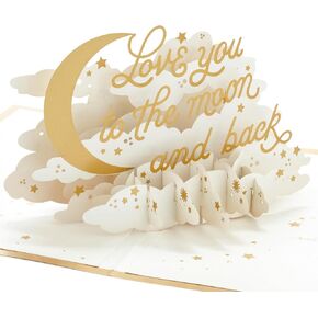 Hallmark Signature Paper Wonder Mother's Day Pop Up Card (Love You to the Moon and Back) for Anniversary, Romantic Birthday, Everyday Love