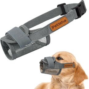 Coppthinktu Soft Dog Muzzle, Breathable Mesh Muzzle for Small Medium Large Sized Dog Mouth Cover, Adjustable Muzzles to Prevent Biting Barking Dogs Mouth Cover Allows Drinking (Black S)