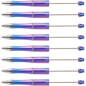 KISSITTY 10pcs Iridescent Beadable Pens Yellow Color Ball Point Pens DIY Personalized Bead Pens for Pen Making Students Teacher Wedding Graduation Party Gift Office Supplies