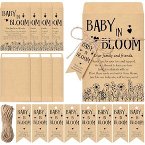 75 Sets Baby Shower Packet Favors Baby Shower Self Adhesive Packets Envelopes Storage with Thank You Tags Baby Shower Favors for Guests
