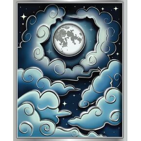 اكتمال القمر في Lelouds Journal Notebook: 7.5 "× 9.25" | حكمت الكلية | 110 صفحة | النسخة الأزرق والفضي | للأطفال والمراهقين والكبار (صندوق ظل السماء الليلي)
